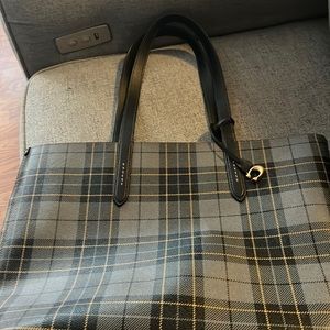 Coach tote wristlet tartan plaid print highline red black